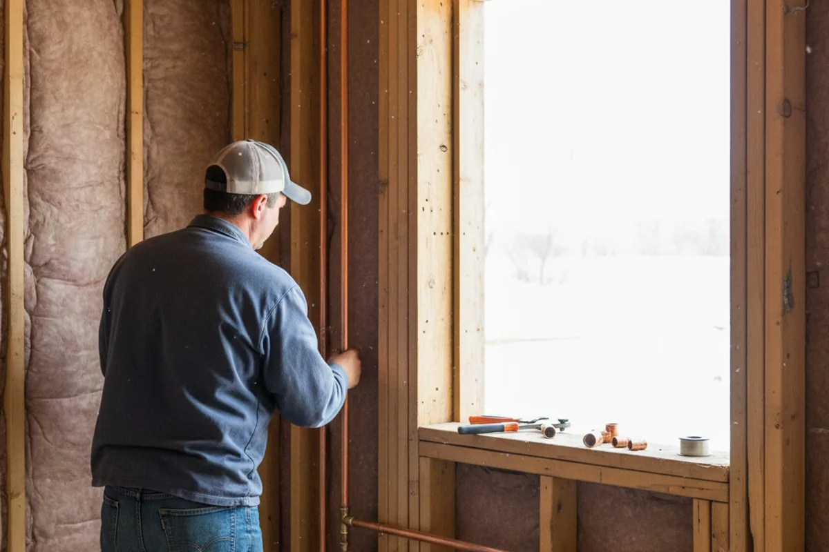 Licensed plumber running new copper supply lines in a Bixby home