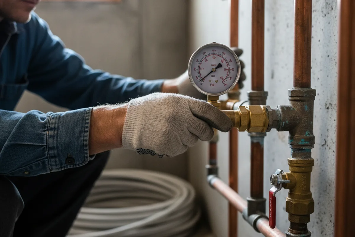 Pressure testing a repaired line during Water Line Repair in Bixby